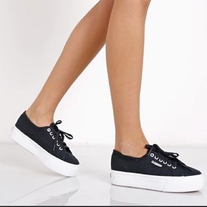 Superga Suede Navy platform sneakers 8 39